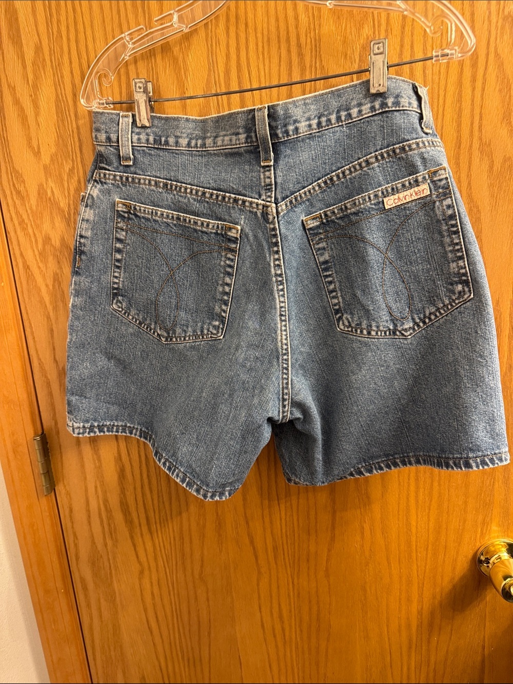 Calvin Klein Blue Denim High-Rise Shorts - Picture 8 of 9